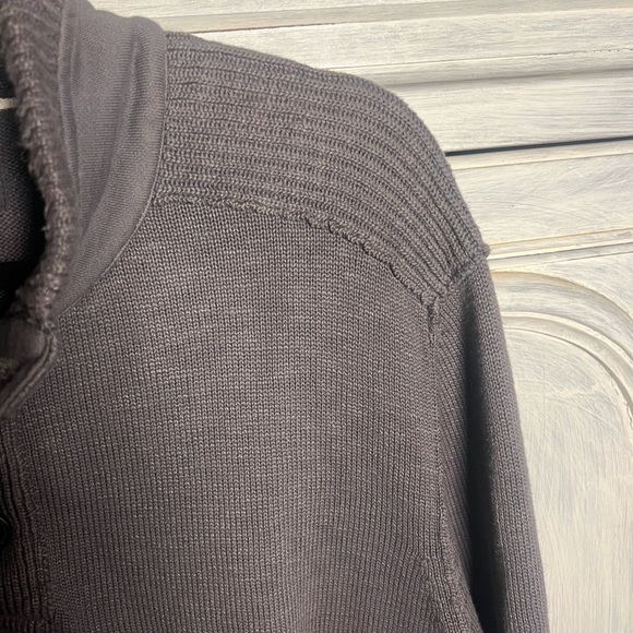 Carbon2Cobalt Charcoal Grey 3 Button Henley Thick Knit Pullover Sweater Basic - Picture 3 of 7